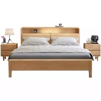 Meubles de chambre à coucher multifonctionnels, cadre de lit de rangement en bois massif, lit en bois de chêne avec rangement