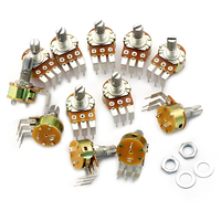 Potenciómetro dúplex de tipo 148 personalizado de alta calidad B1K ~ 1M-10MM Producto de reóstatos de resistencia Variable giratoria de Pin recto