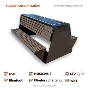 Asiento Inteligente Solar para Parque con Carga Inalámbrica USB, Música, Doble Fila de Asientos, Punto de Acceso WiFi, Banco Largo Solar 2309 Metal Park B 2309 - Product Image 6