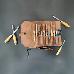 Vintage Werkzeug tasche Echtes Leder maßge schneiderte Mode Rollt asche Leder Tragbare Leder Werkzeug tasche Anpassung