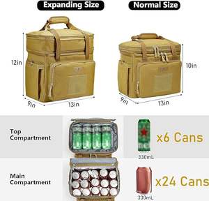 Free sample Large Lunch <b>Bag</b> Insulated Lunch Box Soft Cooler Cooling Tote for Adult Men Women, Black 12-Can - Product Image 5