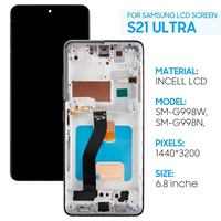 Untuk Perakitan Layar OLED S21 Ultra SM-G998F SM-G998 Buatan China Kelas OEM Kecerahan Tinggi Garansi 12 Bulan