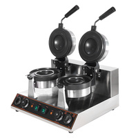 Mesin Pembuat Panini UFO Listrik Komersial Anti Lengket, Pembuat Es Krim, Pembuat Egg Roll, Bahan Stainless Steel