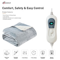 Couverture chauffante électrique en flanelle lavable 220V, 3 niveaux de chaleur, pour l'hiver, usage domestique, fabricant OEM certifié CE GS UKCA