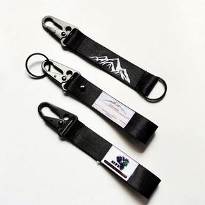 High Quality Cool Style Flight Double Sided Fabric Key <b>Ring</b> Tag Custom Special Logo Nylon Keychain - Product Image 2
