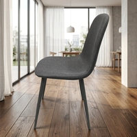 Chaise d'appoint rembourrée en tissu pour salle à manger, style moderne et minimaliste, avec pieds en métal, idéale pour appartement et bistro