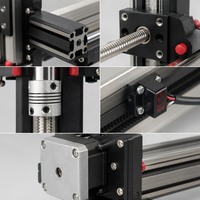 Table coulissante robotisée CNC à 3 axes XYZ de 45 mm en acier allié de haute précision 0,05 mm avec guidage linéaire et roulement pour l'automatisation de tourneuse