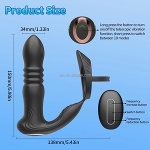 SacKnove - Juguete Telescópico con Control Remoto Inalámbrico, Anillo Anal Masculino, <span class=keywords><strong>Estimulador</strong></span> de Pulsaciones, Vibrador de Próstata - Product Image 6