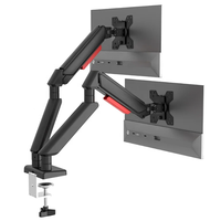 Nouvelles ventes nouveau costume de bras de montage à double moniteur pour écran 17-32 ''10kgs/22Lbs charge maximale gestion des câbles ressort à gaz pour bureau/Hom