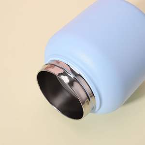 Bouteille isotherme sport en acier inoxydable à double paroi de 1000 ml avec logo personnalisé, poignée facile à transporter et couvercle à <span class=keywords><strong>paille</strong></span> – Modèle mignon - Product Image 4