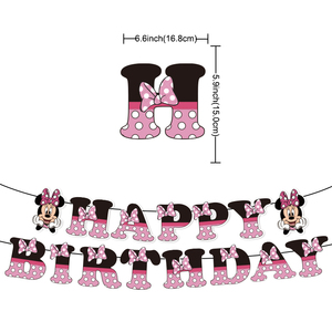 Dessin animé <span class=keywords><strong>Minnie</strong></span> thème bébé douche décorations <span class=keywords><strong>joyeux</strong></span> <span class=keywords><strong>anniversaire</strong></span> bannière souris Figure fête ballon fête décorations pour les filles - Product Image 5