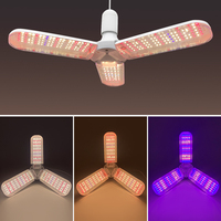 Lampe à trois feuilles avec spectre complet pliable Lampe de croissance des plantes à trois ou quatre feuilles Source de lumière pour plantes d'intérieur
