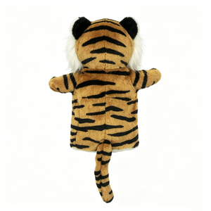 Marioneta de mano personalizada con estampado de tigre, marioneta de tigre a rayas, marioneta de tigre peluda, marioneta de tigre realista, peluche de tigre con cola - Product Image 3