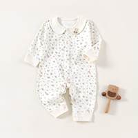 Combinaison bébé Kaka Bear 100% coton, classe A, sécurité, personnalisation OEM/ODM, respectueuse de la peau, barboteuse pour nouveau-né, boutons-pression, imprimé dessin animé