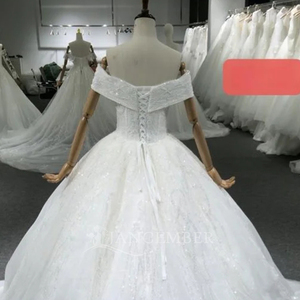 Robe de mariée en dentelle appliquée, épaules dénudées, traîne courte, grandes tailles, Vestido De Casamento Lsbh25 - Product Image 6