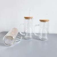 Tasses en verre à double paroi de 12 oz, 15 oz, 20 oz, pré-percées, verre pour globe à neige, peut contenir des paillettes de 5 mm, verres à bière avec poignée pour paillettes