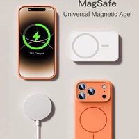Applicable à l'iPhone 17 ProMax coque de téléphone caméra bouton intégré tout compris 16 15 14 étui en silicone liquide magnétique orange