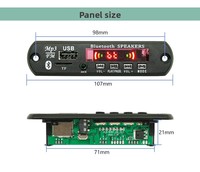 Module décodeur MP3 sans fil BT 5.0, module audio prenant en charge la radio FM, USB, TF, AUX, lecteur stéréo avec écran LED coloré et télécommande