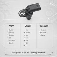 Sensor de Posición del Árbol de Levas de Alta Precisión OE 06H905163B Compatible con VW Golf Mk7 Audi A4 Q5 Skoda Octavia Motor EA888