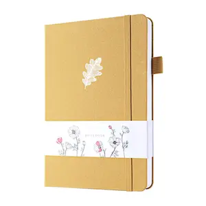 Promotionele Stempelen Zilver Custom Design Hardcover Linnen Stof A5 Gestippelde Binnenpagina Pocket Notebook Custom Journal Notebook