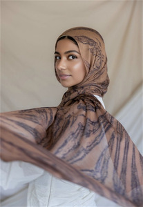 Zifeng OEM <strong>Java</strong> Ripple Denim Ripple Satin Polyester Printed Plaid Scarf Thin and Versatile Sunscreen Scarf - Product Image 6