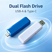 Clé USB OTG en métal de type C, design coulissant, USB-A Type-C, logo personnalisé, vente en gros, clé USB publicitaire, cadeau d'entreprise