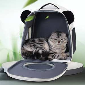 2025 yeni moda Panda-şekil kedi ve köpek kafesi süblimasyon katlama evcil hayvan seyahat çantası havayolu onaylı fermuar kapatma - Product Image 3
