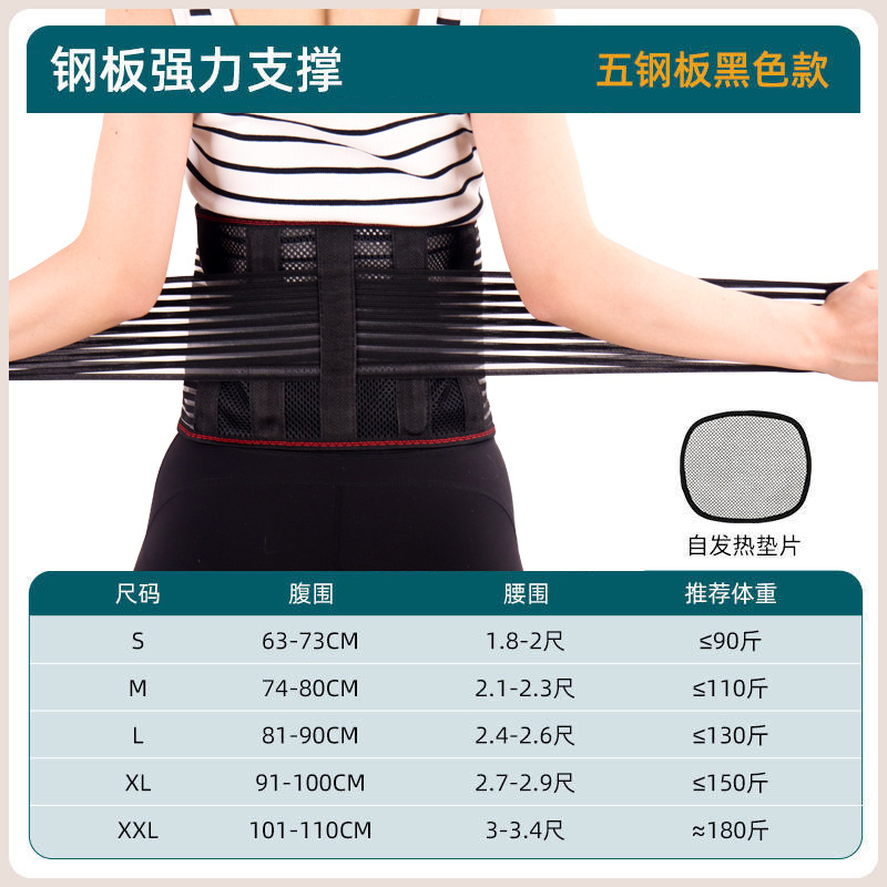 Malla transpirable, 5 placas de acero, negro (elemento calefactor)