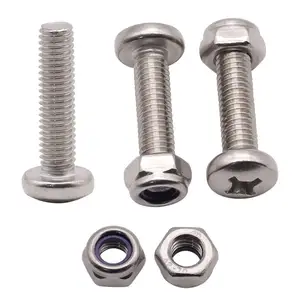 Din 7985 Phillips Pan Head Machine Screw M6 Stainless Steel Pan Head Machine Screws With Locknuts