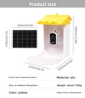 Mangeoire à oiseaux automatique solaire d'extérieur avec caméra de reconnaissance d'oiseaux par IA, étanche IP65, trémie de 2 L