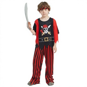 Costume di Halloween per Bambini, Abbigliamento Sintetico da <span class=keywords><strong>Pirata</strong></span> dei Caraibi, Capitano <span class=keywords><strong>Jack</strong></span>, per Ragazzi e Ragazze, Scuola e Asilo, con Teschio - Product Image 1
