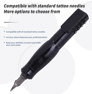 เครื่องสักไร้สายแบบชาร์จไฟได้ ปรับระดับระยะชักได้ แบตเตอรี่อัลลอยด์ มอเตอร์แบบถ้วยกลวง ปืนสักแบบคาร์ทริดจ์ - Product Image 5
