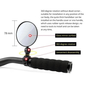 Espejo retrovisor convexo de 15-35MM para bicicleta, montaje de manillar de motocicleta, rotación de 360, espejo elipse redondo ajustable para montar en bicicleta - Product Image 6