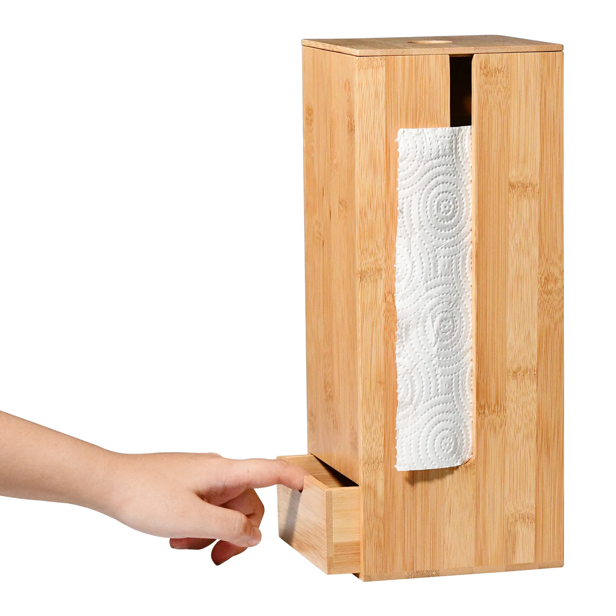 Tre giấy vệ sinh lưu trữ đứng 4 cuộn với nắp dọc miễn phí-đứng nhỏ gọn phụ tùng tổ chức