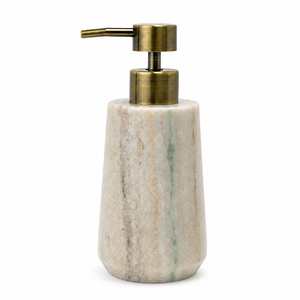Juego de Accesorios de Baño de 4 Piezas de Mármol con Diseño de Madera de Cristal, Dispensador de Jabón de Piedra Beige Natural, Juego de Accesorios de Baño - Product Image 3