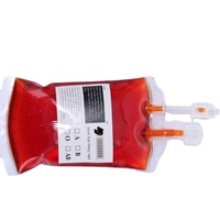Une Pièce 300ml Sac de Sang Transparent Clair en PVC, Réutilisable, Pochette pour Boisson Énergisante Sanguine, Accessoires de Décoration d'Halloween, Fournitures de Fête Vampire