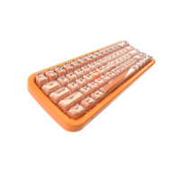 2,4 Ghz BTE Inalámbrico 68 Teclas Semi Transparentes Teclas USB Oficina RGB Teclado Recargable PC de Escritorio Computadora Portátil Teclados