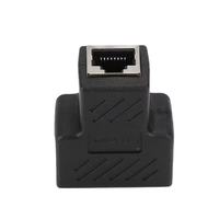 Adaptor Splitter USB 1 ke 2 konektor jaringan Dual LAN soket Ethernet kabel Plug ekstensi cocok untuk Cat5 Cat5e Cat6 Cat7