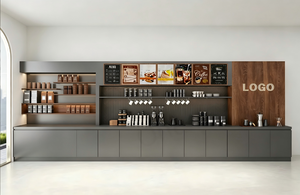Kiosco de Café Moderno Personalizado, Barra de Cafetería con Iluminación LED para Diseño de Cafeterías y Panaderías, Diseño de Interiores de Cafetería - Product Image 4