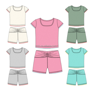 Conjunto Deportivo de Yoga para Niñas, Nuevo Modelo 2026, con Ribete de Dientes de Perro, Pantalones Cortos de Cintura Alta, Ropa Deportiva Infantil de Moda para Jugar al Aire Libre - Product Image 3