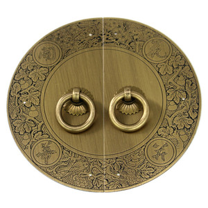 Chinese <b>Antique</b> Style <b>Brass</b> Cabinet Handle Round With Hanging Ring For Bookcase <b>Door</b> - Product Image 5
