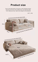 Canapé-lit multifonctionnel en tissu - Fabricant direct, compact pour petit appartement, salon et chambre à coucher