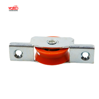 Accesorios para Ventanas Corredizas de Aluminio, Rueda de Plástico Roja con Canal en V, Polea Pequeña para Puerta con Carcasa
