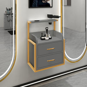 Novo Mobiliário de Salão Moderno Montado na Parede: Estações de Cabeleireiro com Armário de Armazenamento de Ferramentas para Sala de Estar e Barbearia - Product Image 4