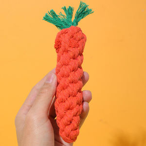 Rarewe mainan anjing tali katun, mainan mengunyah anjing wortel tali katun kepang pembersih gigi harga murah - Product Image 4