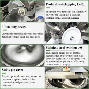 Bol Cutter Électrique Double Vitesse Légumes et Viande Arc Silencieux 40l 200l Hachoir Mélangeur - Product Image 5
