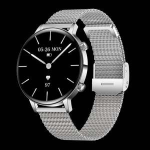 Montre connectée MK96 or rose, bracelet en silicone rose, suivi de la santé masculine, moniteur de fréquence cardiaque, plus de 100 sports, appels Bluetooth, calendrier - Product Image 2