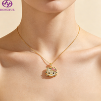 Collar con Colgante Chapado en Oro de 18K con Cristal de Zirconia, Cadena Elegante, Joyería de Moda, Regalo para Mujeres y Niñas