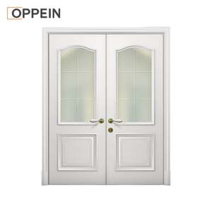 OPPEIN阿里巴巴现代门同步市场柚木大门设计木质中国固体防水平面设计定制 - Product Image 6