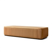 Table basse d'extérieur en teck de qualité supérieure, style espagnol, coins arrondis, finition polie à la main, pour projets de jardin privé